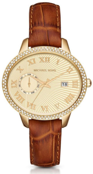  Shop Authentic Michael Kors Whitley Quartz Gold Dial Brown Leather Strap Watch For Women - MK2428 - Luxxuri