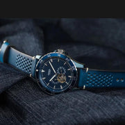  Shop Authentic Fossil Crewmaster Sports Automatic Blue Dial Blue Leather Strap Watch for Men - ME3149 - Luxxuri