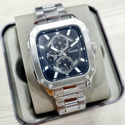  Shop Authentic Fossil Inscription Multifunction Black Dial Silver Steel Strap Watch for Men - BQ2655 - Luxxuri