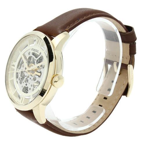  Shop Authentic Fossil Townsman Automatic Skeleton Gold Dial Brown Leather Strap Watch for Men - ME3043 - Luxxuri