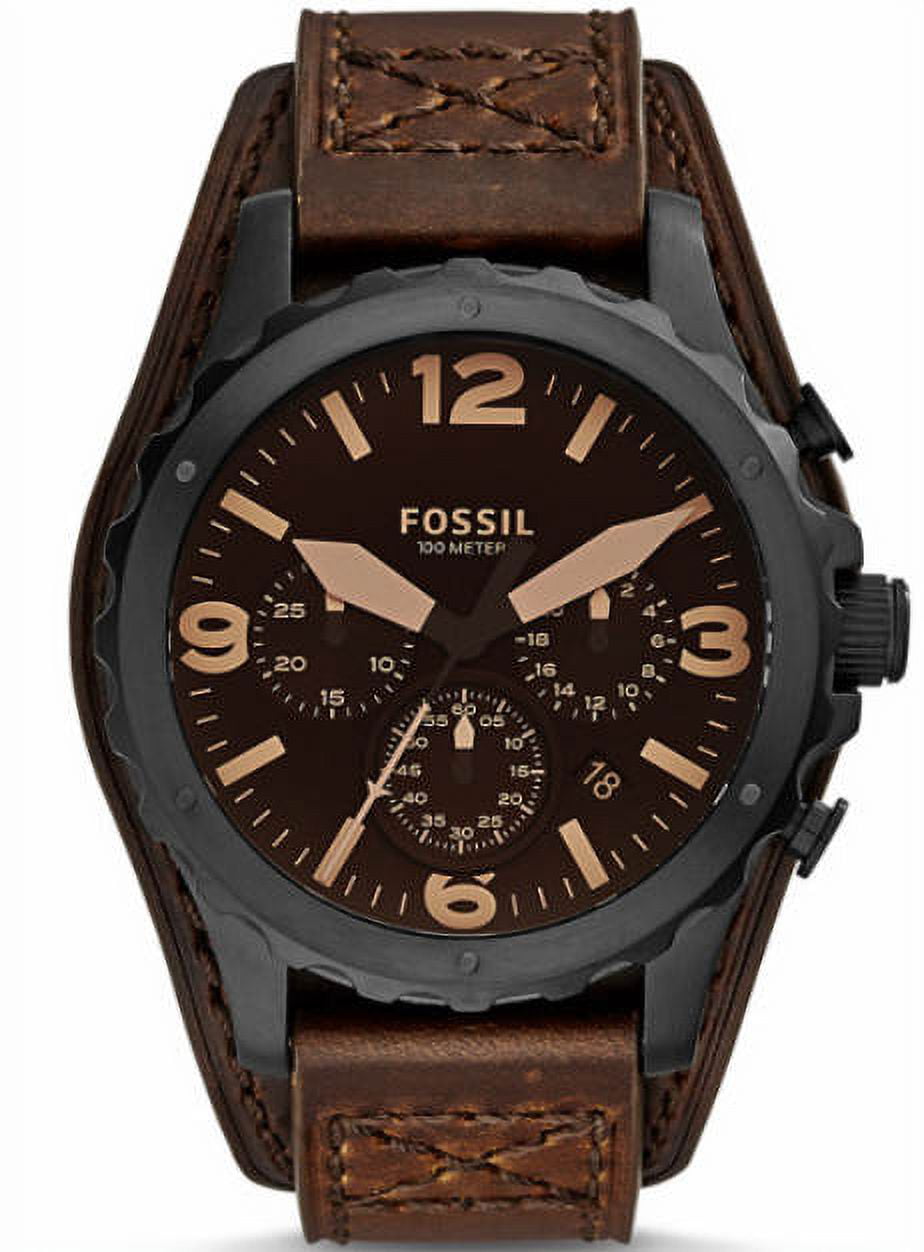  Shop Authentic Fossil Nate Chronograph Brown Dial Brown Leather Strap Watch for Men - JR1511 - Luxxuri