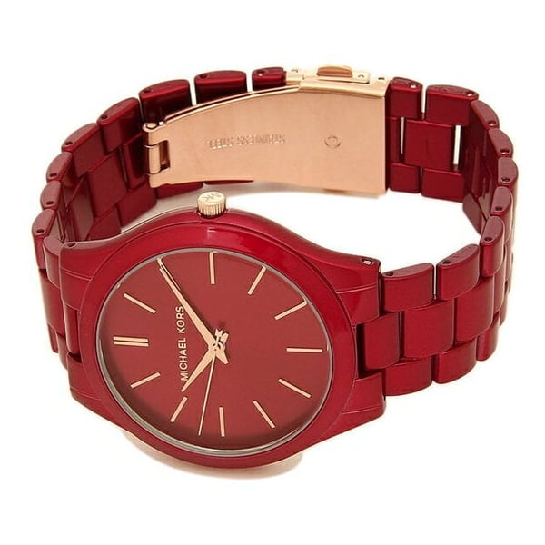  Shop Authentic Michael Kors Slim Runway Red Dial Red Steel Strap Watch For Women - MK3895 - Luxxuri