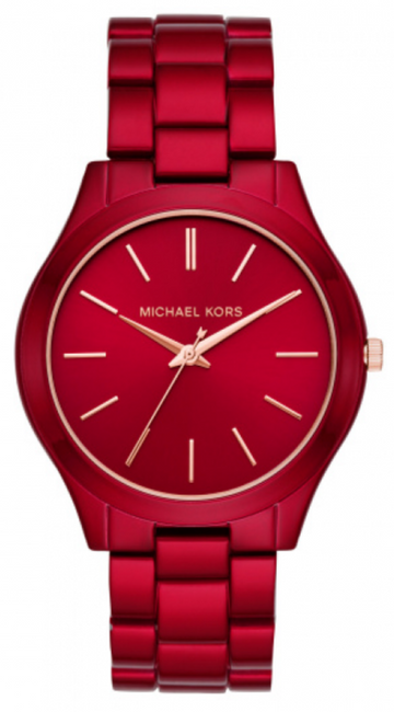 Shop Authentic Michael Kors Slim Runway Red Dial Red Steel Strap Watch For Women - MK3895 - Luxxuri