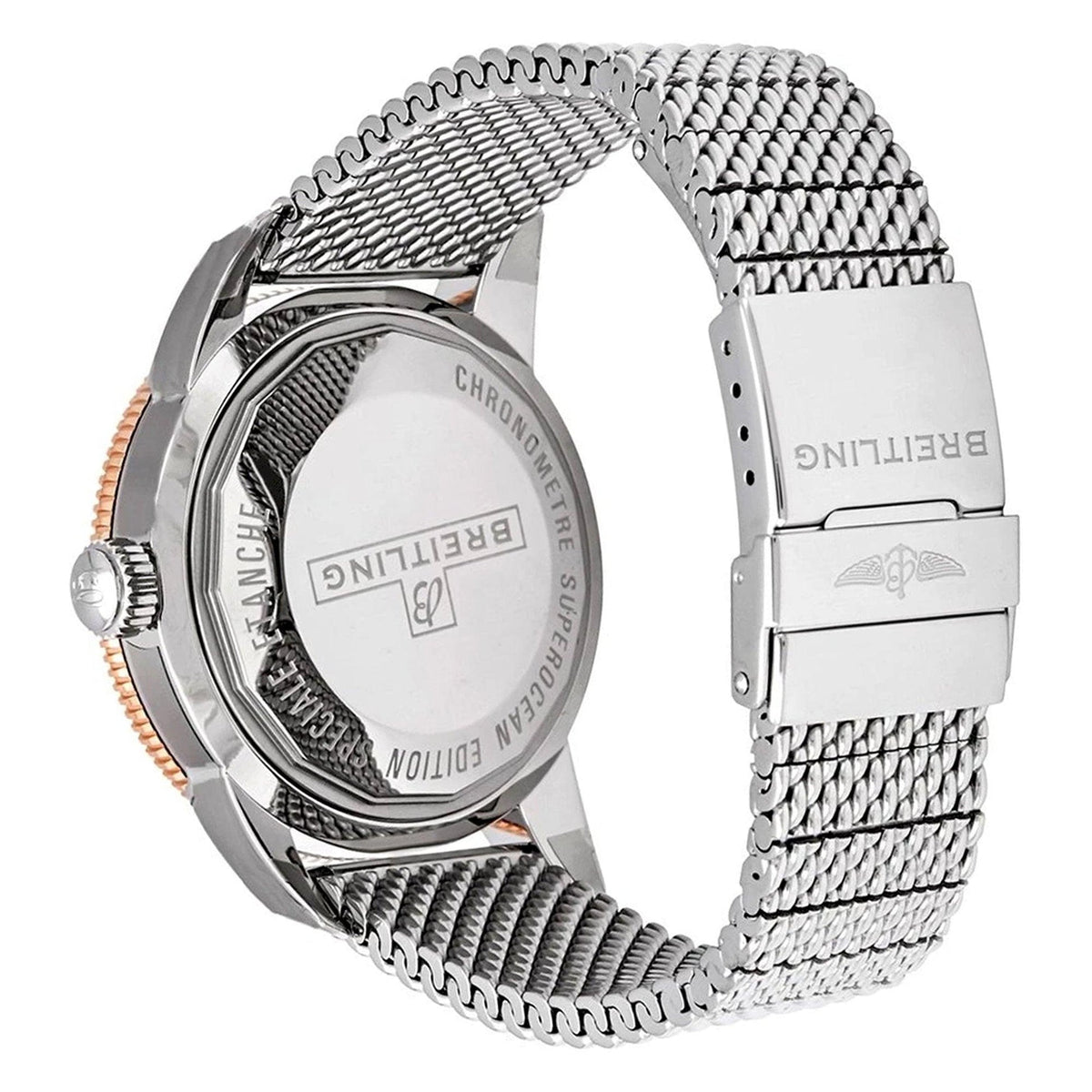  Shop Authentic Breitling Superocean Heritage B20 Automatic 44 Black Dial Silver Mesh Bracelet Watch for Men - UB2030121B1A1 - Luxxuri