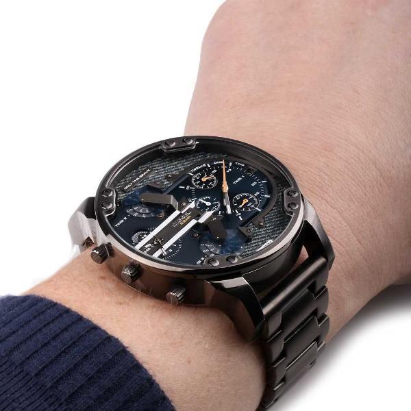  Shop Authentic Diesel Big Daddy 2.0 Blue Dial Grey Stainless Strap Watch For Men - DZ7331 - Luxxuri