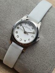  Shop Authentic Marc Jacobs Henry Dinky White Dial White Leather Strap Watch for Women - MBM1234 - Luxxuri