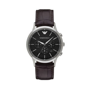  Shop Authentic Emporio Armani Renato Chronograph Black Dial Brown Leather Strap Watch For Men - AR2482 - Luxxuri