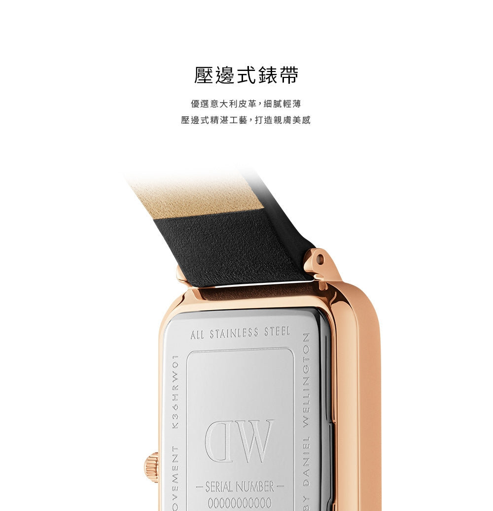  Shop Authentic Daniel Wellington Quadro White Dial Black Leather Strap Watch For Women - DW00100450 - Luxxuri
