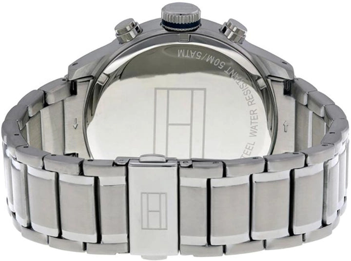  Shop Authentic Tommy Hilfiger Trent Chronograph Blue Dial Silver Steel Strap Watch for Men - 1791053 - Luxxuri
