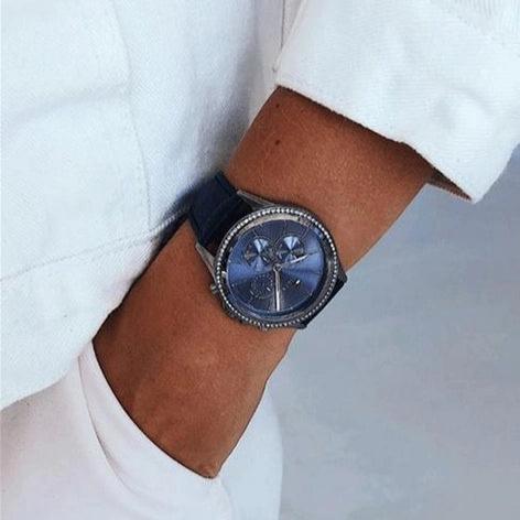 Shop Authentic Tommy Hilfiger Ari Quartz Diamonds Blue Dial Blue Leather Strap Watch for Women - 1781979 - Luxxuri