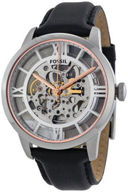  Shop Authentic Fossil Townsman Automatic Skeleton Silver Dial Black Leather Strap Watch for Men - ME3041 - Luxxuri