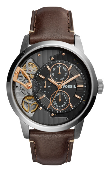  Shop Authentic Fossil Townsman Automatic Black Dial Brown Leather Strap Watch for Men -  ME1163 - Luxxuri