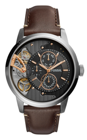  Shop Authentic Fossil Townsman Automatic Black Dial Brown Leather Strap Watch for Men -  ME1163 - Luxxuri