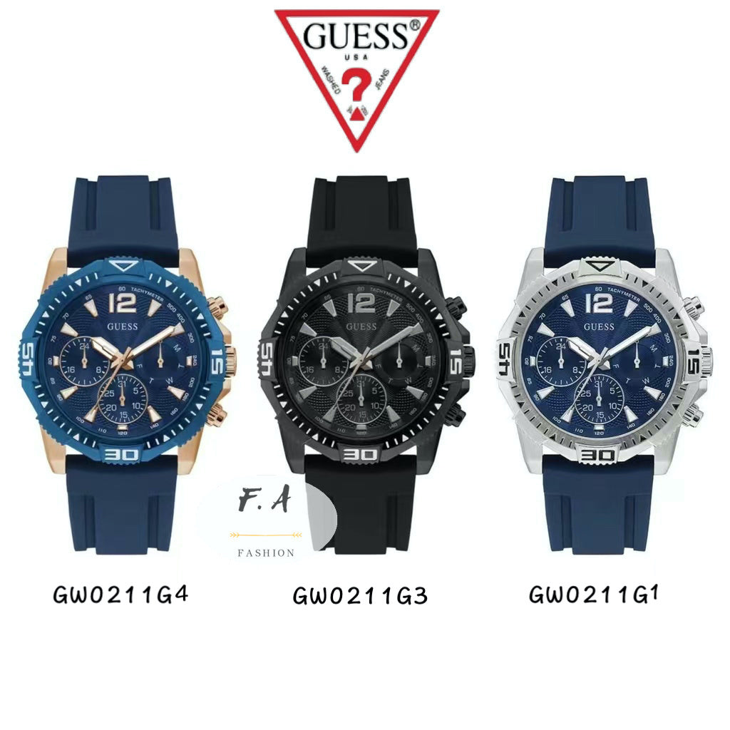  Shop Authentic Guess Commander Blue Dial Blue Rubber Strap Watch for Men - GW0211G1 - Luxxuri