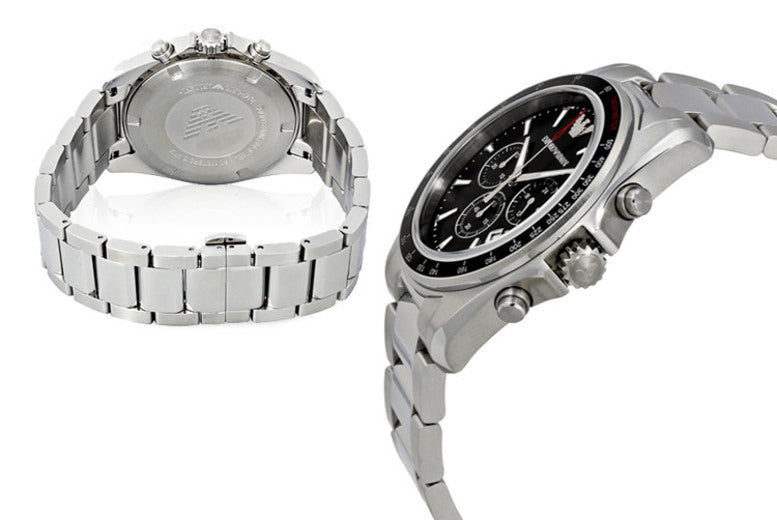  Shop Authentic Emporio Armani Sigma Chronograph Black Dial Silver Steel Strap Watch For Men - AR6098 - Luxxuri
