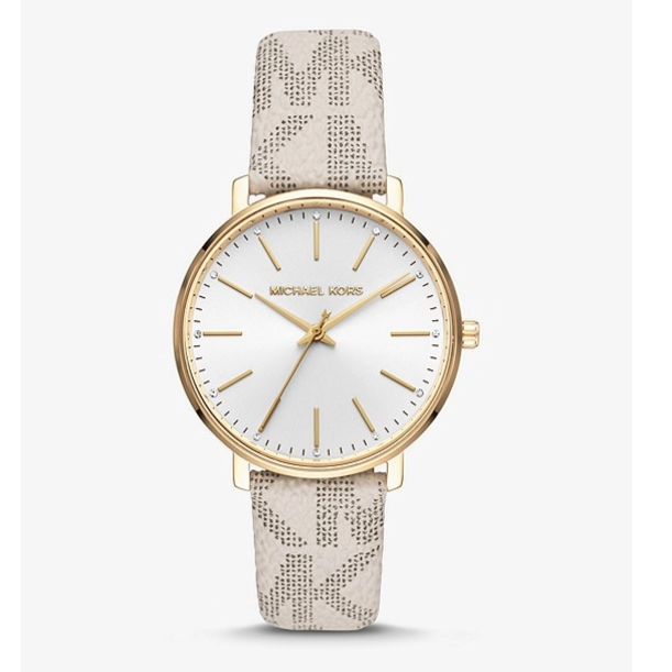  Shop Authentic Michael Kors Pyper Quartz Silver Dial White Leather Strap Watch For Women - MK2858 - Luxxuri