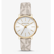  Shop Authentic Michael Kors Pyper Quartz Silver Dial White Leather Strap Watch For Women - MK2858 - Luxxuri