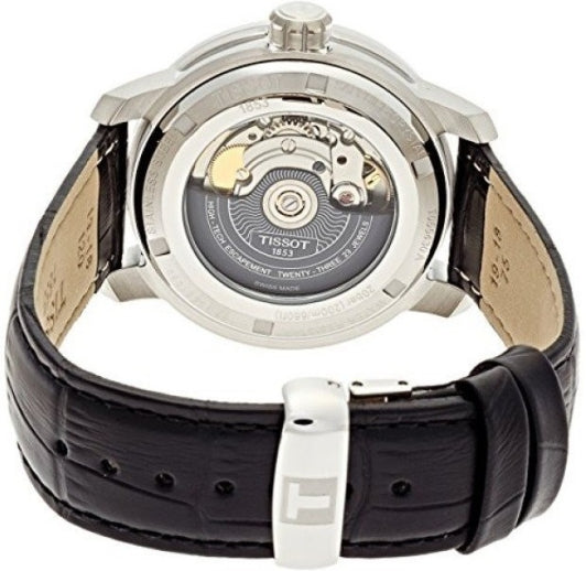  Shop Authentic Tissot Automatics III Day Date Black Dial Black Leather Strap Watch For Men - T065.430.16.051.00 - Luxxuri