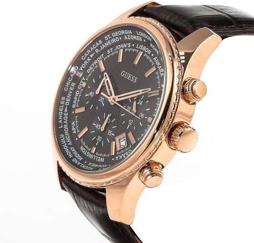  Shop Authentic Guess Pursuit Chronograph Brown Dial Brown Leather Strap Watch for Men - W0500G3 - Luxxuri