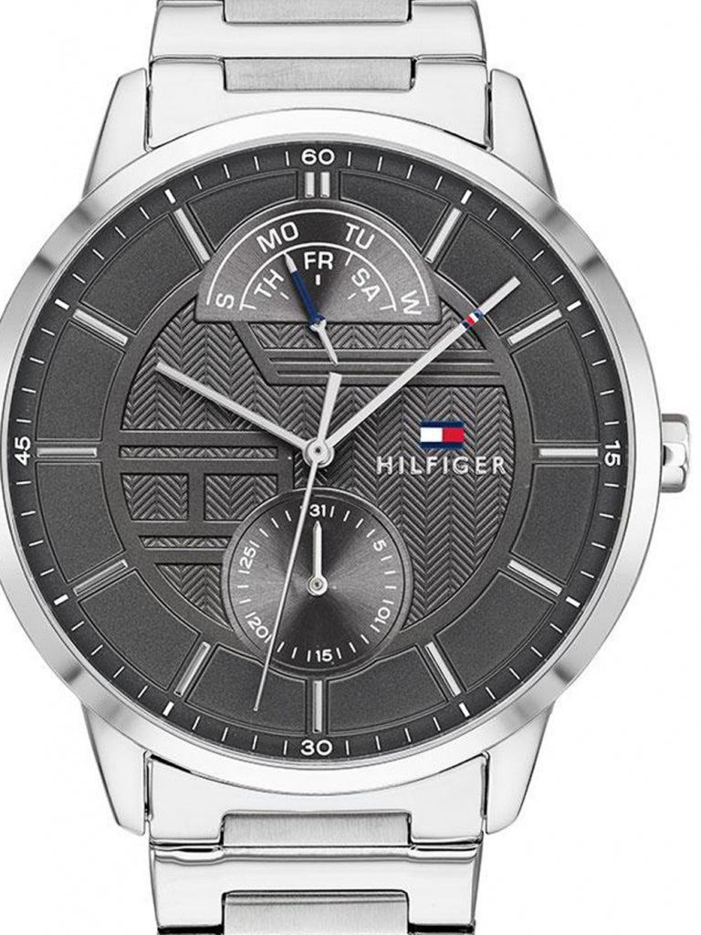  Shop Authentic Tommy Hilfiger Hunter Grey Dial Silver Steel Strap Watch for Men - 1791608 - Luxxuri