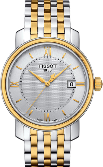  Shop Authentic Tissot T Classic Bridgeport Quartz Silver Dial Two Tone Mesh Bracelet Watch For Men - T097.410.22.036.00 - Luxxuri