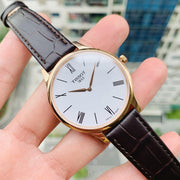  Shop Authentic Tissot Tradition 5.5 White Dial Brown Leather Strap Watch for Men - T063.409.36.018.00 - Luxxuri