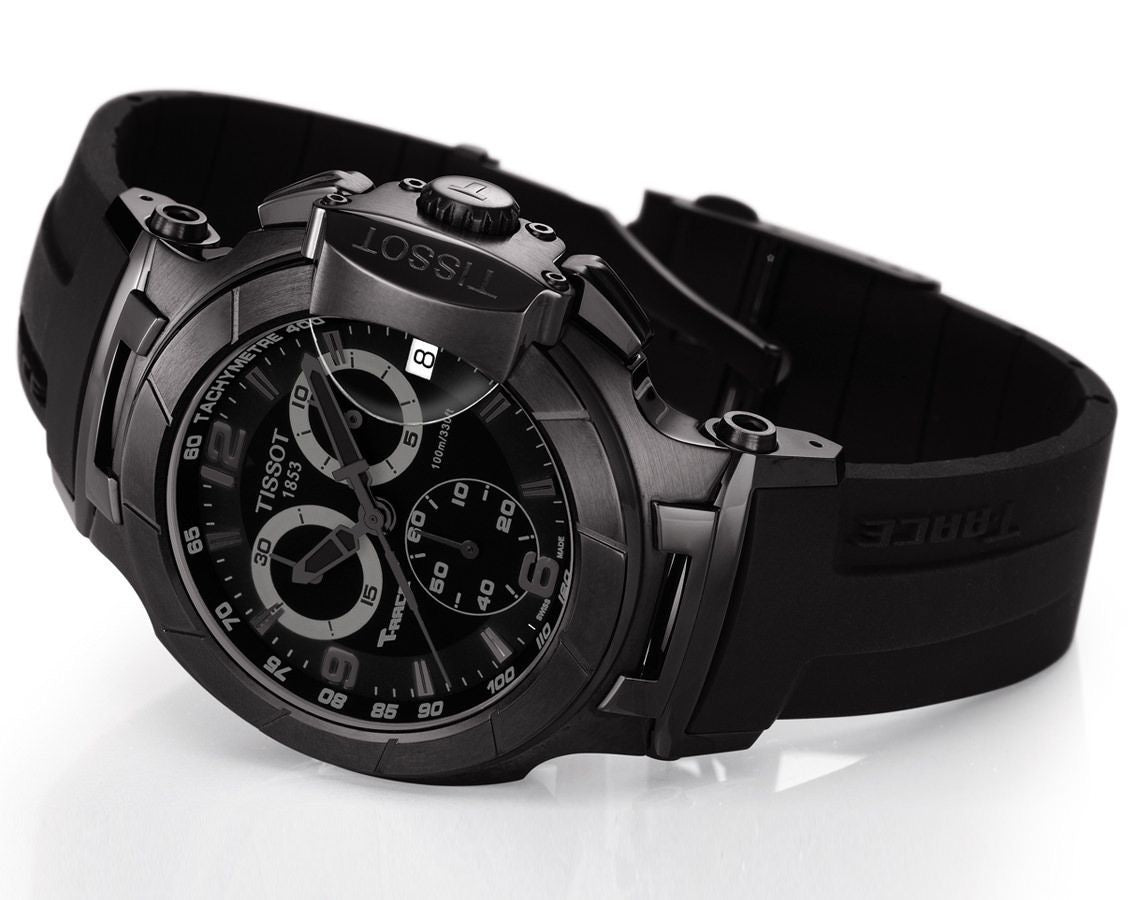  Shop Authentic Tissot T Race Chronograph Black Dial Black Rubber Strap Watch for Men - T048.417.37.057.00 - Luxxuri