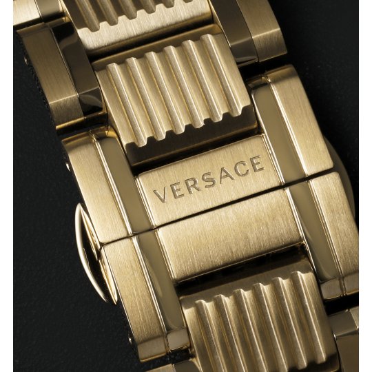  Shop Authentic Versace Greca Action Chronograph Black Dial Gold Steel Strap Watch For Men - VE3J00622 - Luxxuri