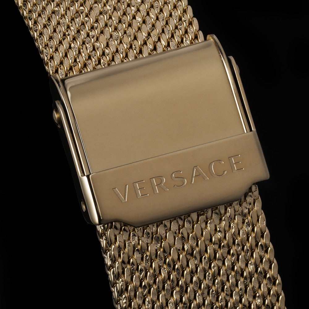  Shop Authentic Versace Meander Greca White Dial Gold Mesh Bracelet Watch for Women - VELW00820 - Luxxuri