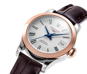  Shop Authentic Longines Record Automatic Stainless Steel 18K Gold Watch for Men - L2.821.5.11.2 - Luxxuri