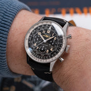  Shop Authentic Breitling Navitimer Ref. 806 1959 Re-Edition Black Dial Brown Leather Strap Watch for Men - AB0910371B1X1 - Luxxuri