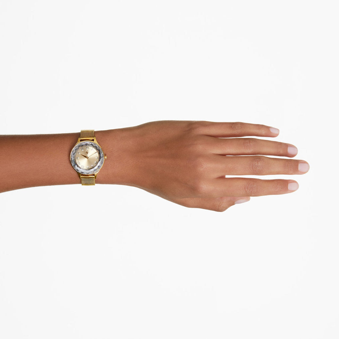  Shop Authentic Swarovski Octea Nova Analog Gold Dial Gold Mesh Strap Watch for Women - 5649993 - Luxxuri
