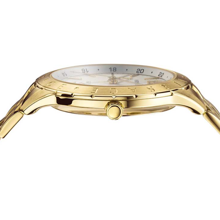  Shop Authentic Versace Univers Quartz White Dial Gold Steel Strap Watch for Men - VEBK00518 - Luxxuri