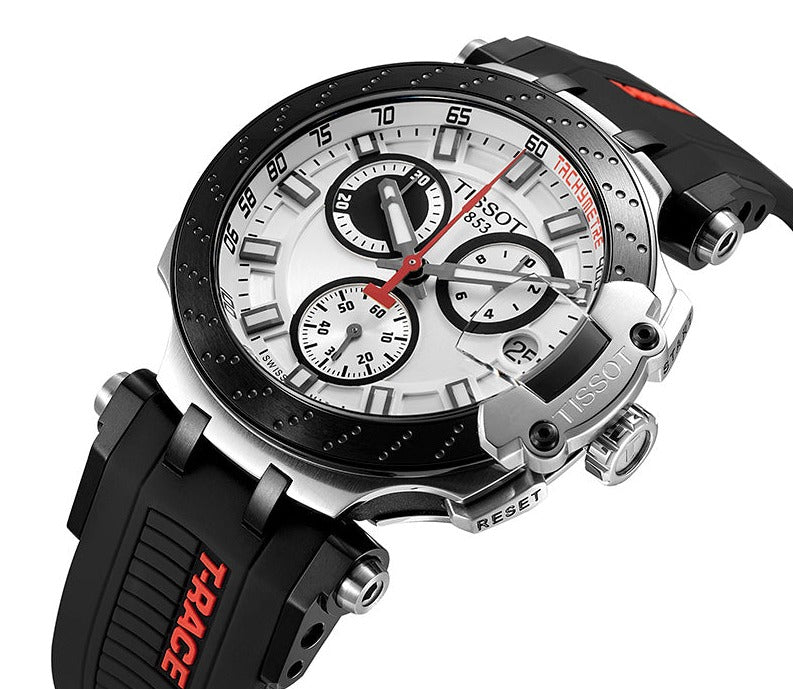  Shop Authentic Tissot T Race Chronograph White Dial Black Silicone Strap Watch For Men - T115.417.27.011.00 - Luxxuri
