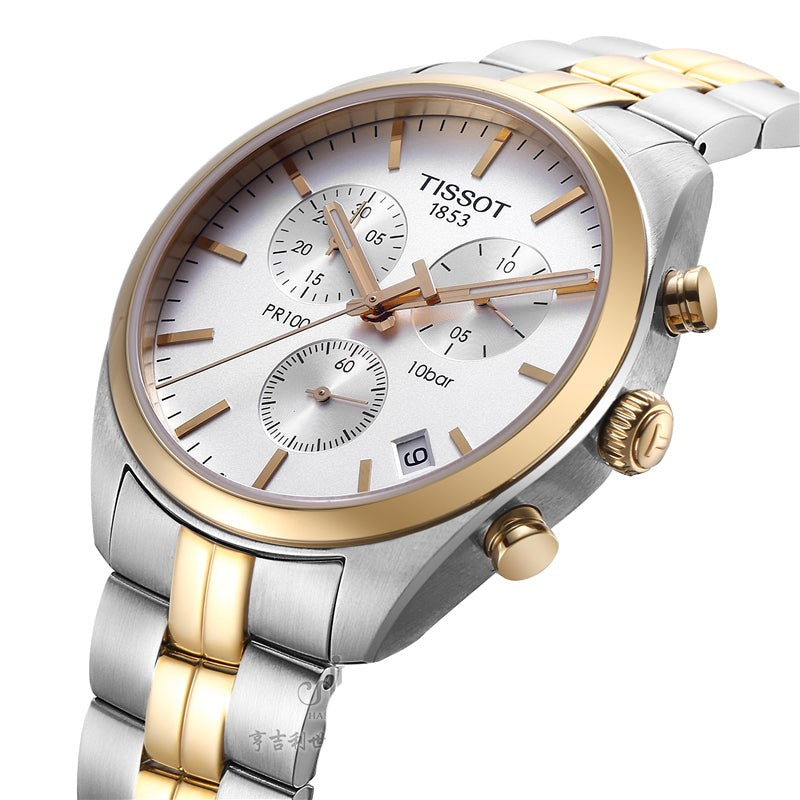  Shop Authentic Tissot T Sport PR 100 Chronograph White Dial Two Tone Steel Strap Watch For Men - T101.417.22.031.00 - Luxxuri