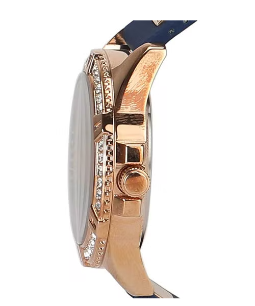  Shop Authentic Guess Frontier DIamonds Gold Dial Blue Rubber Strap Watch For Women - W1160L3 - Luxxuri