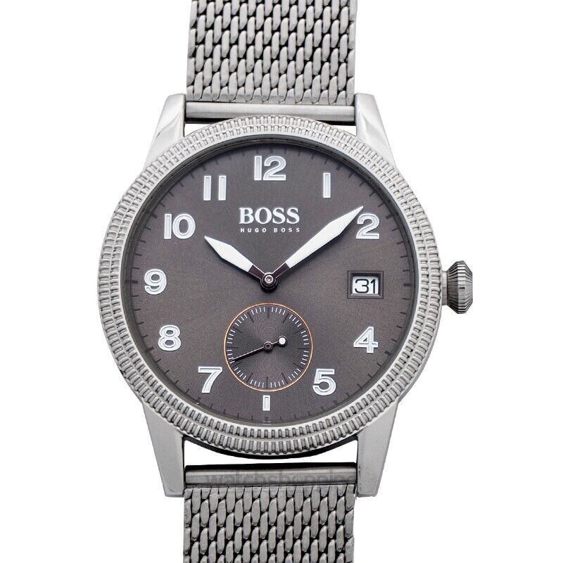  Shop Authentic Hugo Boss Legacy Grey Dial Silver Mesh Bracelet Watch for Men - 1513673 - Luxxuri