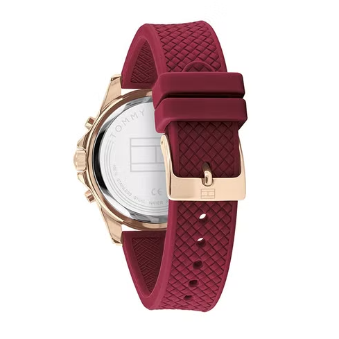  Shop Authentic Tommy Hilfiger Haven Quartz White Dial Red Rubber Strap Watch For Women - 1782200 - Luxxuri