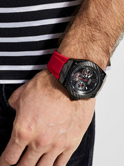  Shop Authentic Guess Legacy Black Dial Red Silicone Strap Watch for Men - W1049G6 - Luxxuri