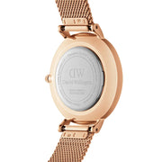  Shop Authentic Daniel Wellington Petite Melrose Pink Dial Rose Gold Mesh Strap Watch For Women - DW00100368 - Luxxuri