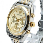  Shop Authentic Emporio Armani Classic Chronograph White Dial Two Tone Steel Strap Watch For Men - AR0396 - Luxxuri