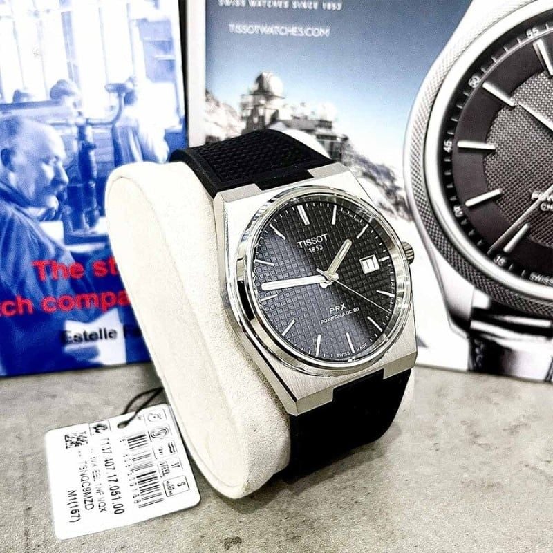 Shop Authentic Tissot PRX Powermatic 80 Black Dial Black Rubber Strap Watch for Men - T137.407.17.051.00 - Luxxuri