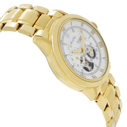  Shop Authentic Bulova BVA Skeleton Silver Dial Gold Steel Strap Watch for Men - 97A108 - Luxxuri