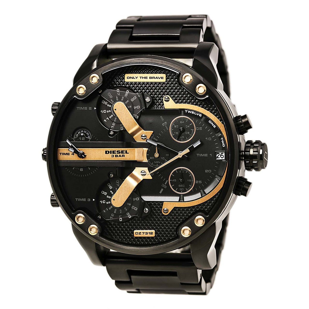  Shop Authentic Diesel Big Daddy Black Dial Black Steel Strap Watch For Men - DZ7312 - Luxxuri