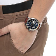  Shop Authentic Tommy Hilfiger Sport Multifunction Blue Dial Brown Leather Strap Watch for Men - 1791137 - Luxxuri