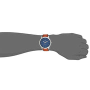  Shop Authentic Fossil Minimalist Blue Dial Brown Leather Strap Watch for Men - FS5304 - Luxxuri