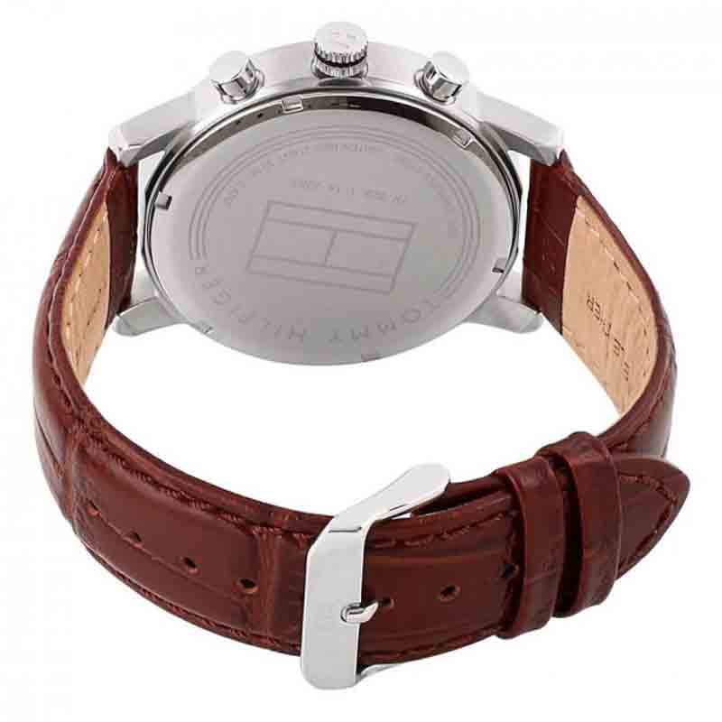  Shop Authentic Tommy Hilfiger Kane Chronograph White Dial Brown Leather Strap Watch for Men - 1791400 - Luxxuri