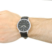  Shop Authentic Fossil The Minimalist Three Hand Black Dial Black Leather Strap Watch for Men - FS5398 - Luxxuri