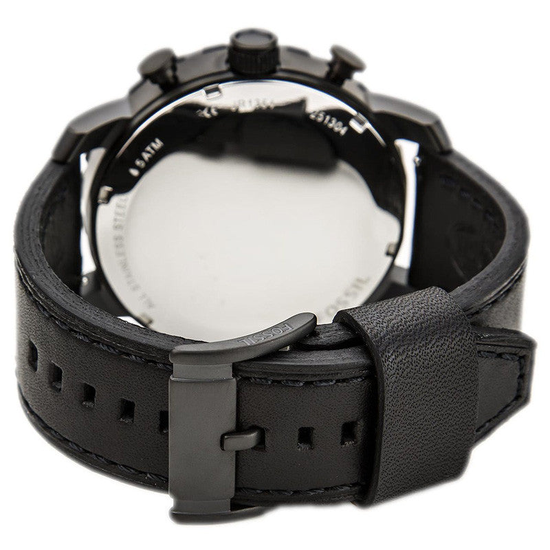  Shop Authentic Fossil Nate Chronograph Black Dial Black Leather Strap Watch for Men - JR1354 - Luxxuri