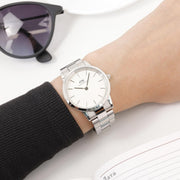  Shop Authentic Daniel Wellington Iconic Link White Dial Silver Steel Strap Watch for Women - DW00100203 - Luxxuri